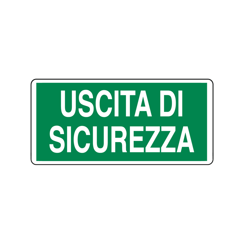USCITA DI SICUREZZA CARTELLO ALLUMINIO 350X165 EMERGENZA