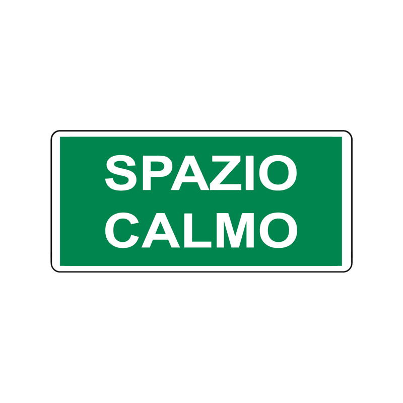 SPAZIO CALMO CARTELLO ALLUMINIO 350X165 EMERGENZA