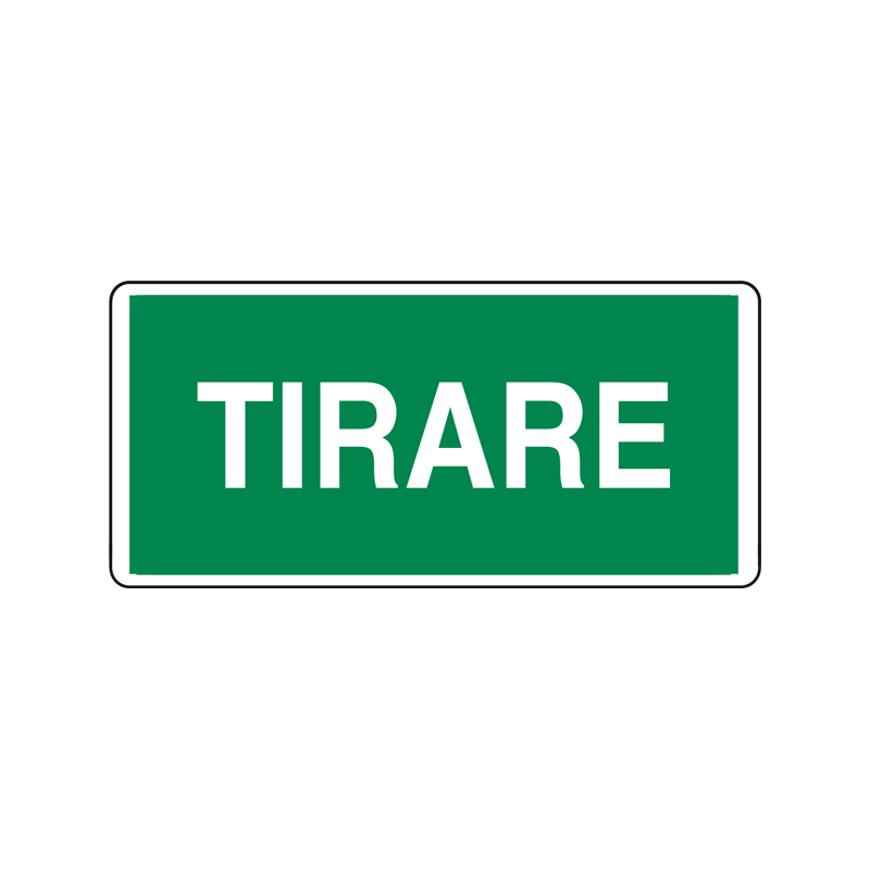 TIRARE CARTELLO ALLUMINIO 350X165 EMERGENZA