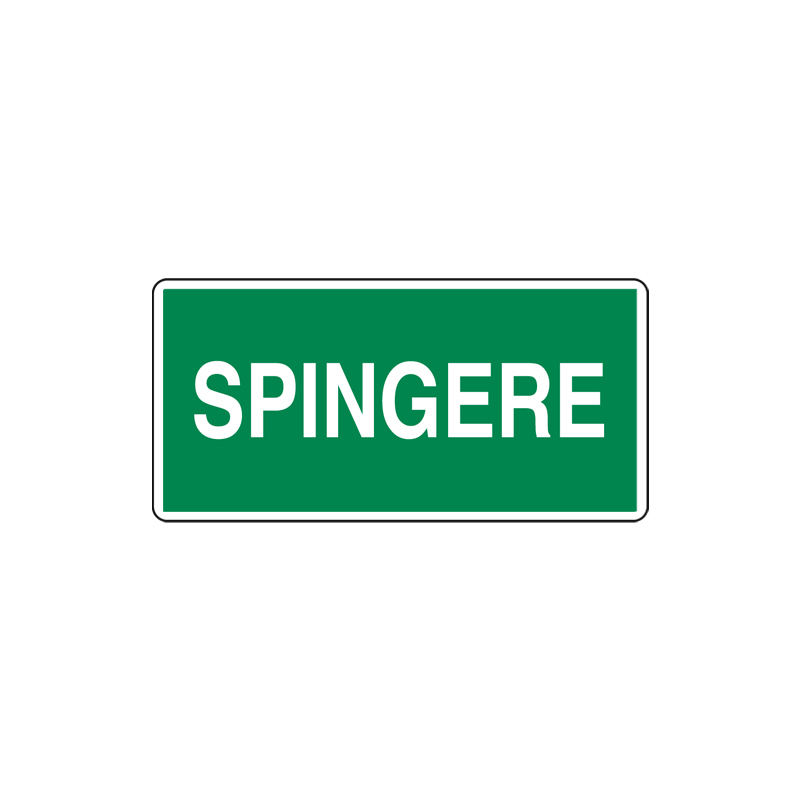 SPINGERE CARTELLO ADESIVO 220X100 EMERGENZA