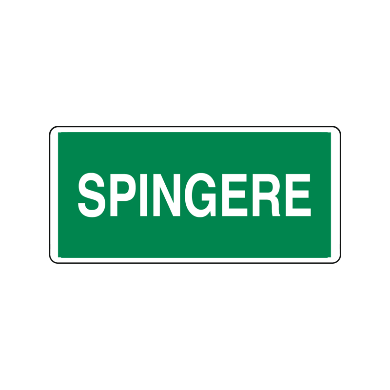 SPINGERE CARTELLO ALLUMINIO 350X165 EMERGENZA