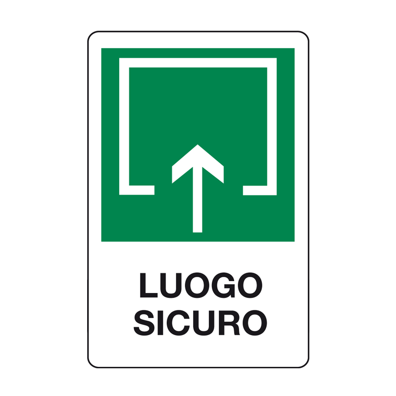 LUOGO SICURO CARTELLO ALLUMINIO 330X500 EMERGENZA