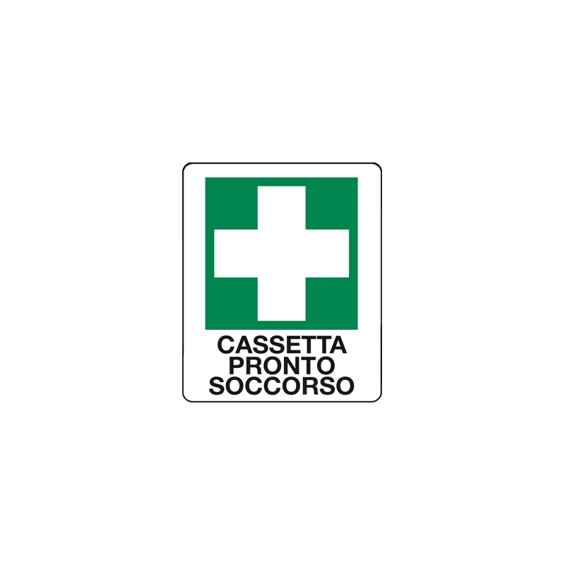 CASSETTA DI PRONTO SOCCORSO CARTELLO ALLUMINIO 100X120 EMERGENZA