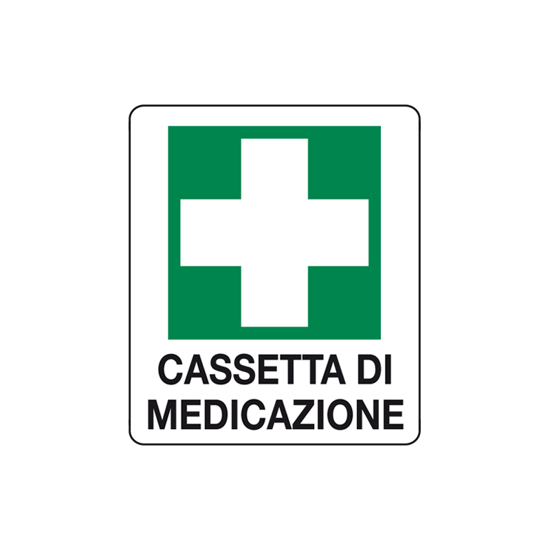 CASSETTA DI MEDICAZIONE CARTELLO ALLUMINIO 150X175 EMERGENZA
