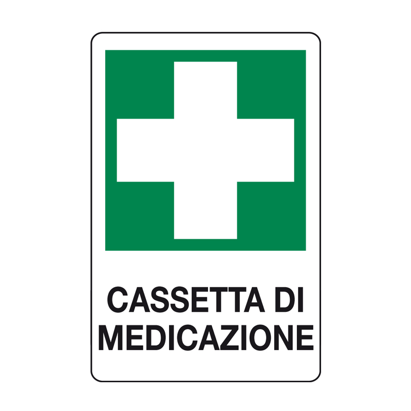 CASSETTA DI MEDICAZIONE CARTELLO ALLUMINIO 330X500 EMERGENZA