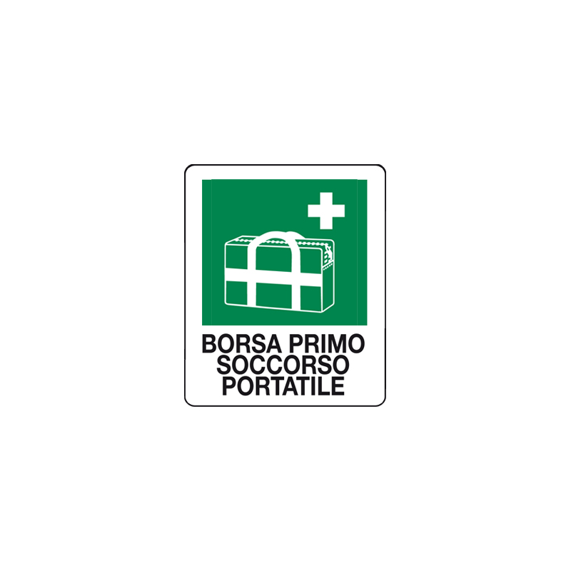 BORSA PRIMO SOCCORSO PORTATILE CARTELLO ALLUMINIO 100X120 EMERGENZA