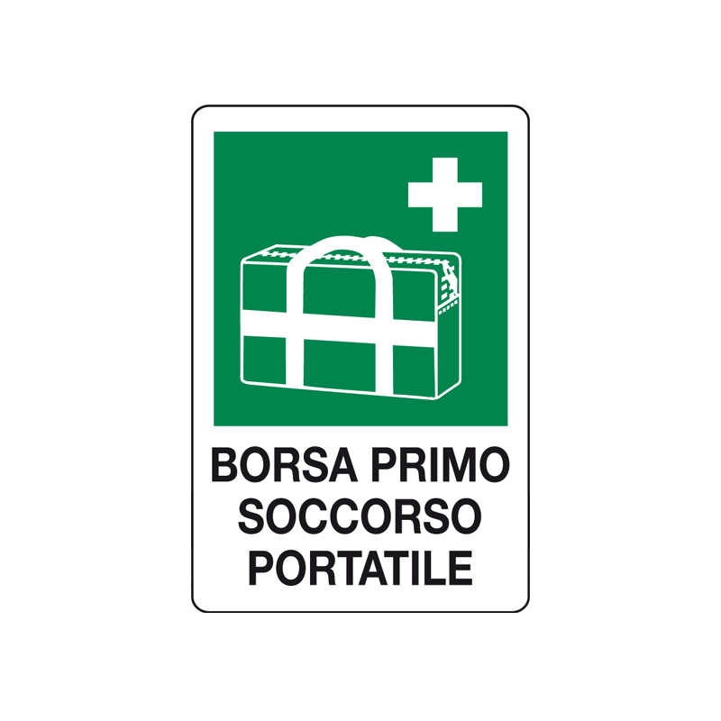 BORSA PRIMO SOCCORSO PORTATILE CARTELLO ALLUMINIO 200X300 EMERGENZA