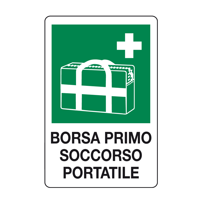 BORSA PRIMO SOCCORSO PORTATILE CARTELLO ALLUMINIO 330X500 EMERGENZA