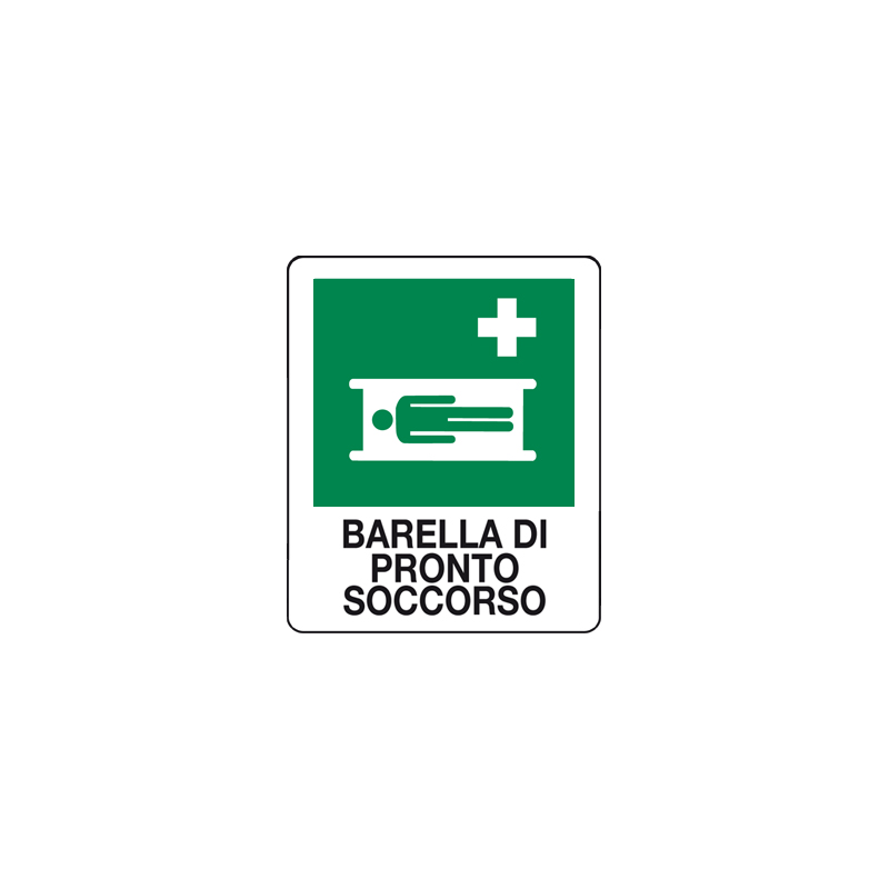 BARELLA DI PRONTO SOCCORSO CARTELLO ALLUMINIO 100X120 EMERGENZA