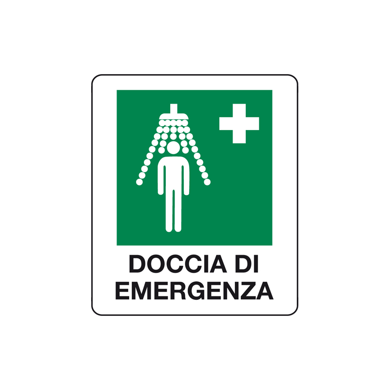 DOCCIA DI EMERGENZA CARTELLO ALLUMINIO 150X175 EMERGENZA