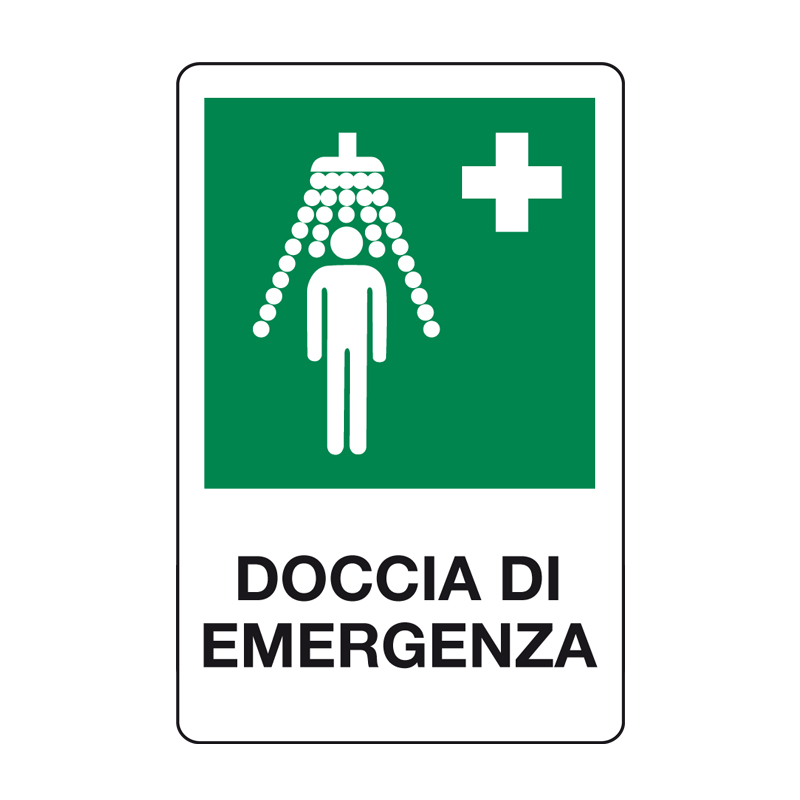 DOCCIA DI EMERGENZA CARTELLO ALLUMINIO 330X500 EMERGENZA