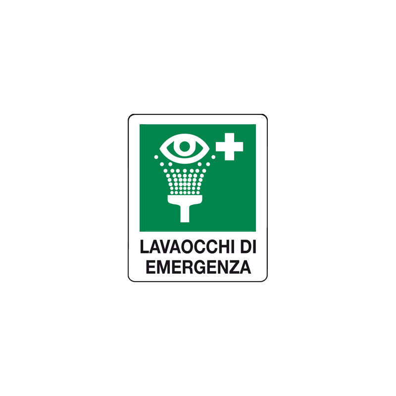 LAVAOCCHI DI EMERGENZA CARTELLO ALLUMINIO 100X120 EMERGENZA