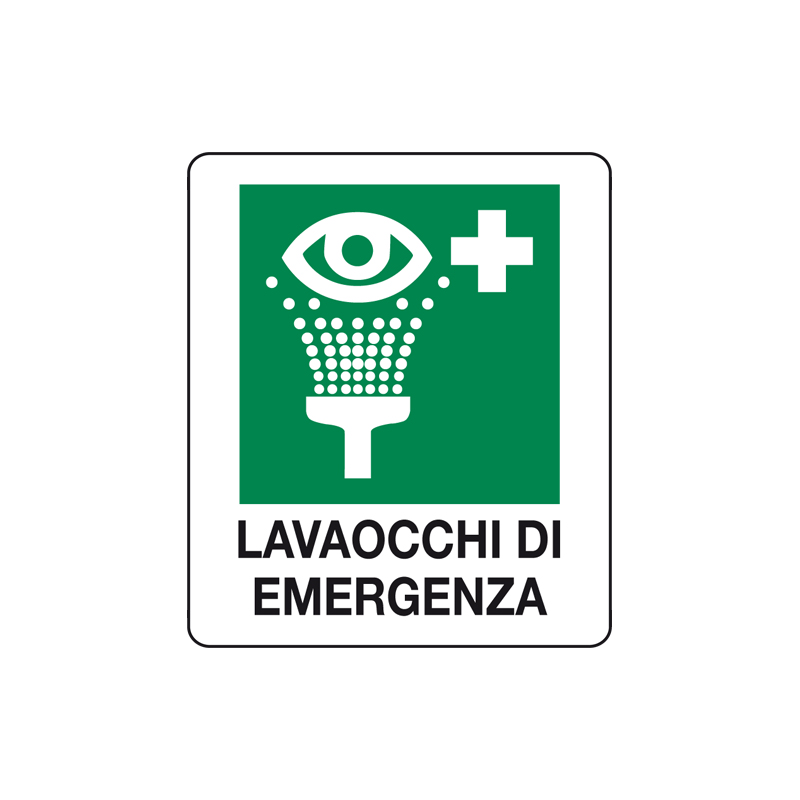 LAVAOCCHI DI EMERGENZA CARTELLO ALLUMINIO 150X175 EMERGENZA