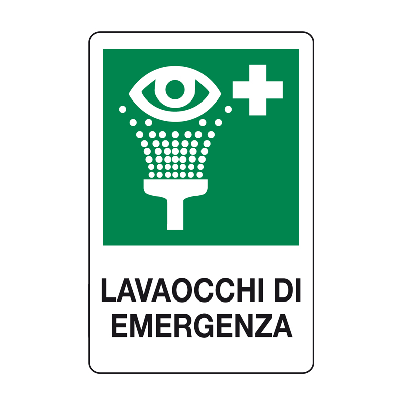 LAVAOCCHI DI EMERGENZA CARTELLO ALLUMINIO 330X500 EMERGENZA