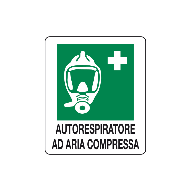 AUTORESPIRATORE AD ARIA COMPRESSA CARTELLO ALLUMINIO 150X175 EMERGENZA