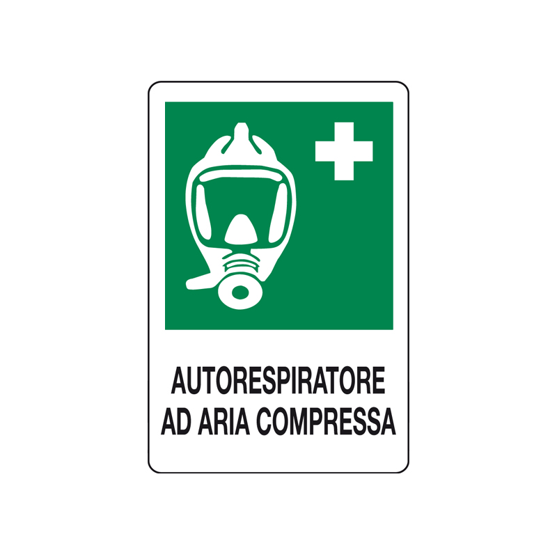 AUTORESPIRATORE AD ARIA COMPRESSA CARTELLO ALLUMINIO 200X300 EMERGENZA