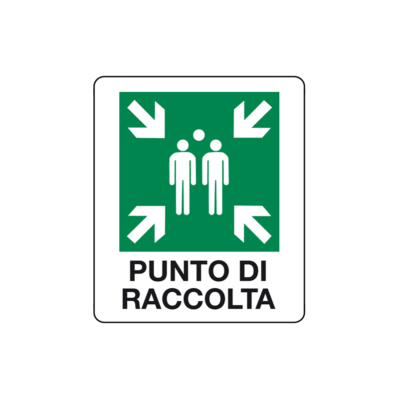 PUNTO DI RACCOLTA CARTELLO ALLUMINIO 150X175 EMERGENZA