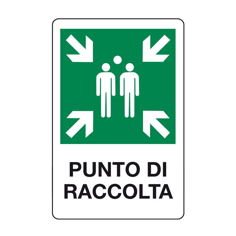 PUNTO DI RACCOLTA CARTELLO ALLUMINIO 330X500 EMERGENZA