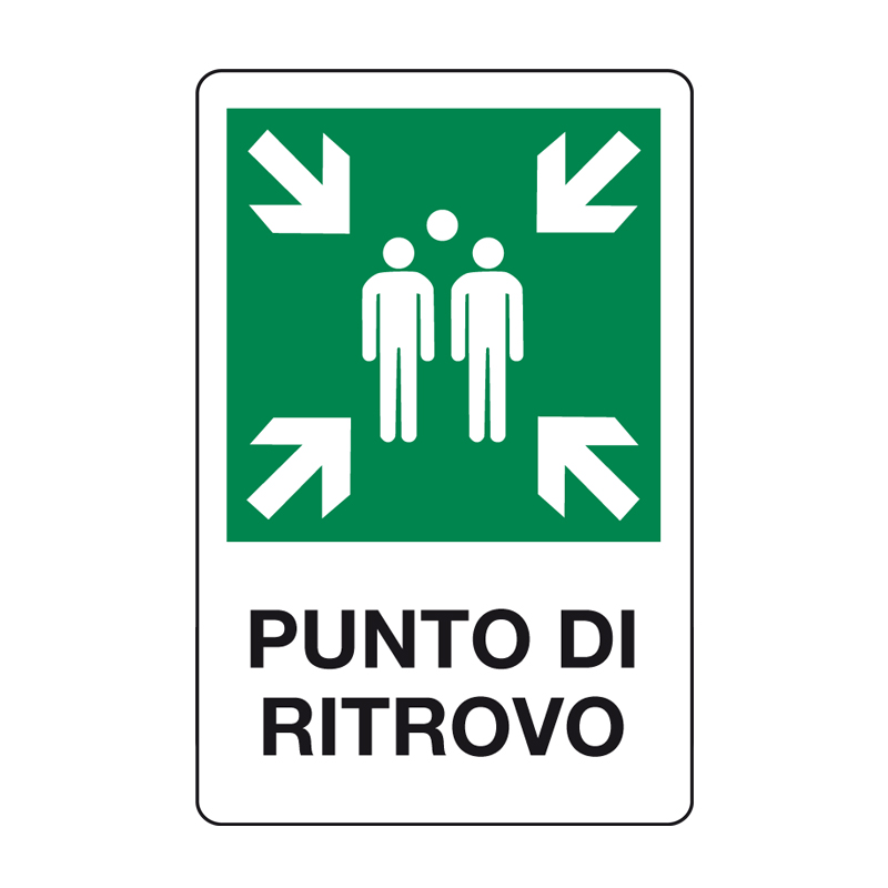 PUNTO DI RITROVO CARTELLO ALLUMINIO 330X500 EMERGENZA