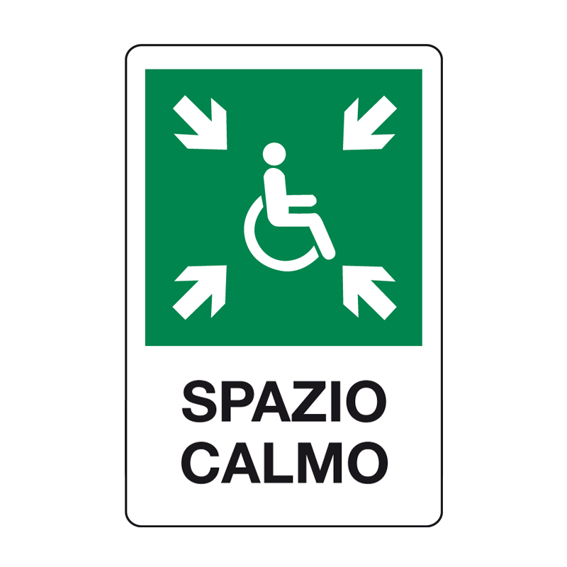 SPAZIO CALMO CARTELLO ALLUMINIO 330X500 EMERGENZA