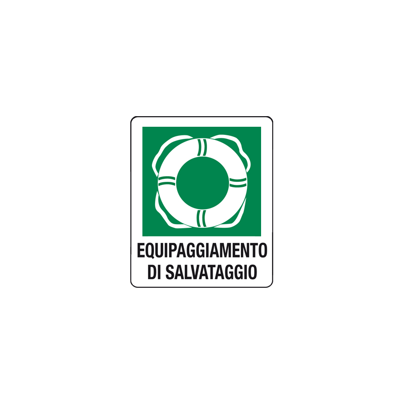 EQUIPAGGIAMENTO DI SALVATAGGIO CARTELLO ALLUMINIO 100X120 EMERGENZA
