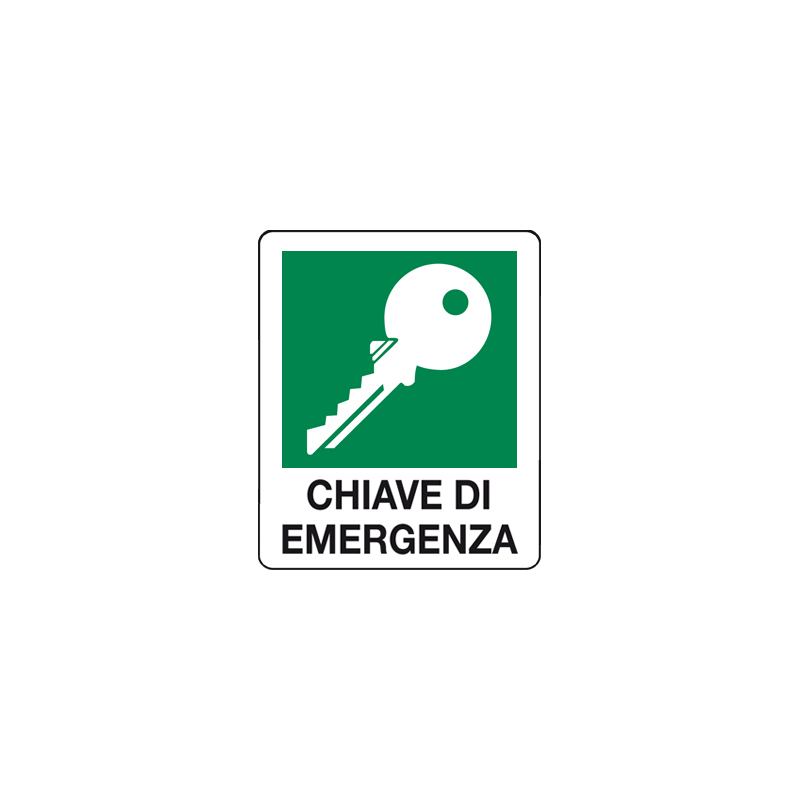 CHIAVE DI EMERGENZA CARTELLO ALLUMINIO 100X120 EMERGENZA