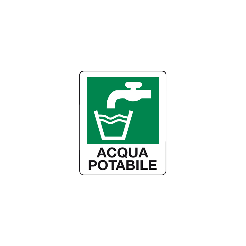 ACQUA POTABILE CARTELLO ALLUMINIO 100X120 EMERGENZA