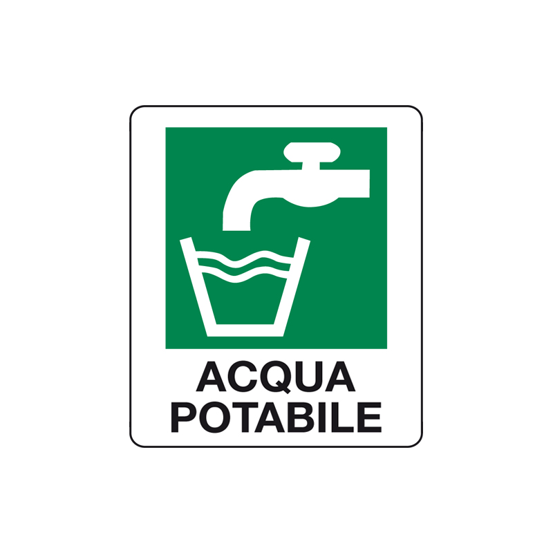 ACQUA POTABILE CARTELLO ALLUMINIO 150X175 EMERGENZA