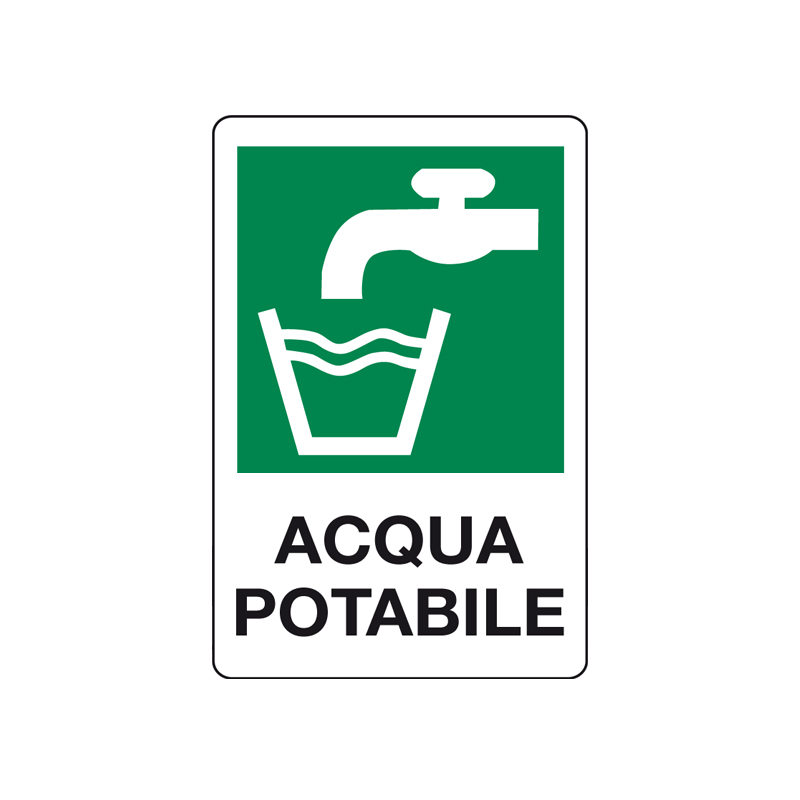ACQUA POTABILE CARTELLO ALLUMINIO 200X300 EMERGENZA