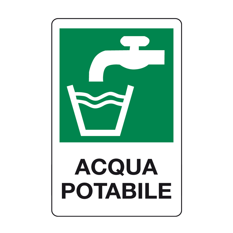 ACQUA POTABILE CARTELLO ALLUMINIO 330X500 EMERGENZA