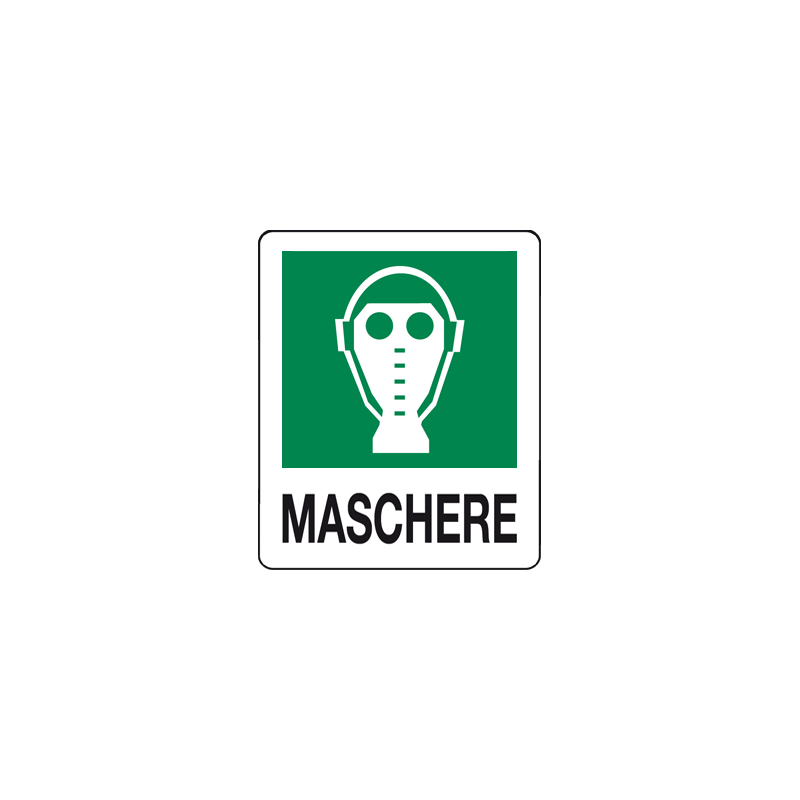 MASCHERE CARTELLO ADESIVO 100X120 EMERGENZA