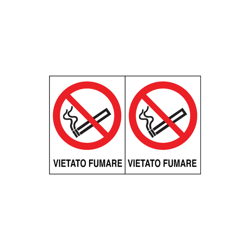 VIETATO FUMARE ADESIVO MULTIPLO DI 2 250X160 DIVIETO