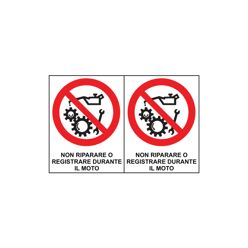 NON RIP. O REGISTRARE DURANTE IL MOTO ADESIVO MULTIPLO DI 2 250X160 DIVIETO