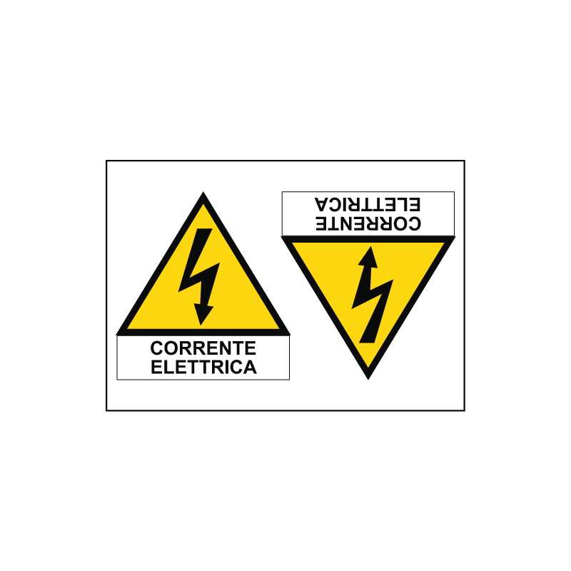 CORRENTE ELETTRICA ADESIVO MULTIPLO DI 2 230X150 PERICOLO
