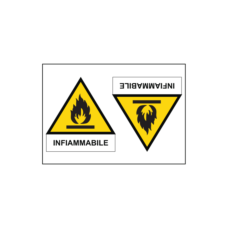 INFIAMMABILE ADESIVO MULTIPLO DI 2 230X150 PERICOLO