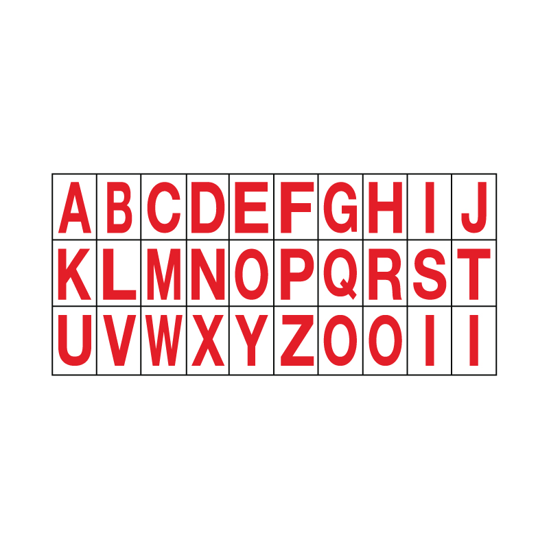 LETTERE BIANCO ROSSE A - Z ADESIVO  MULTIPLO 30 200X90 LETTERE