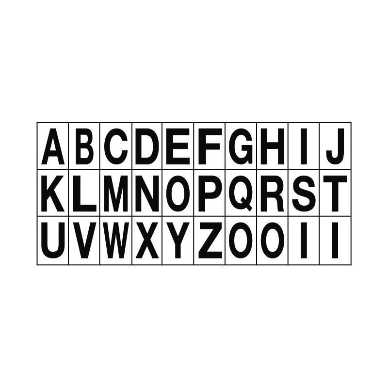 LETTERE BIANCO NERO A - Z ADESIVO  MULTIPLO 30 200X90 LETTERE