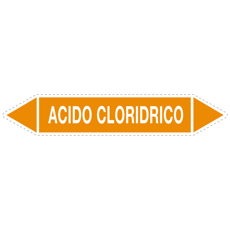 ACIDO CLORIDRICO ADESIVO 330X70 TUBAZIONI ACIDI
