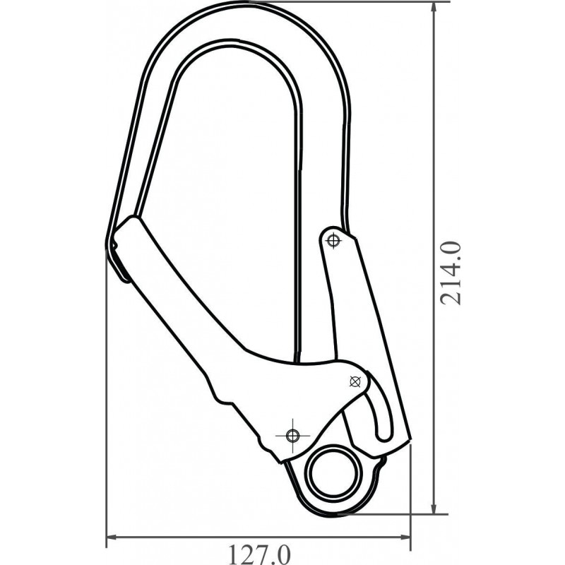 MOSCHETTONE IN ALLUMINIO EN362 SICUREZZA APERTURA RAPIDA DA 50 CM DOPPIA SICUREZ.