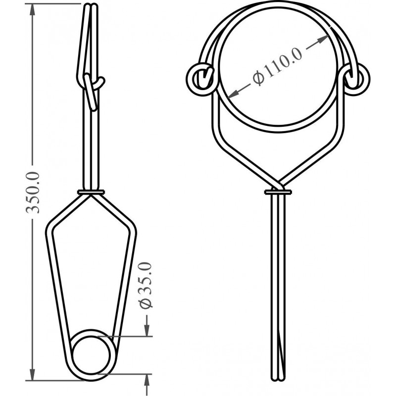 PINZA IN ACCIAIO INOX EN362 ANCORAGGIO DA 110 CM DOPPIO SISTEMA DI CHIUSURA
