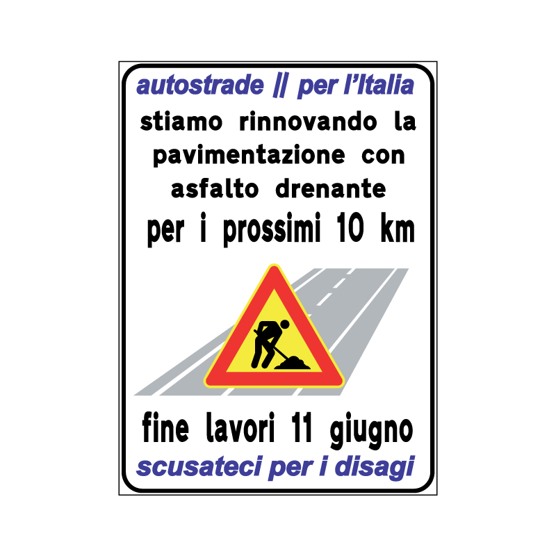 LAVORI / FINE LAVORI AUTOSTRADA  FIG.11  LAMIERA SCATOLATA 135X200 CM CLASSE 1