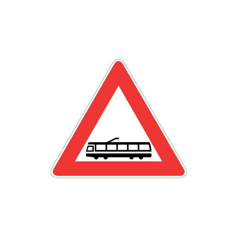 TRIANGOLO DA 60 CM ATTRAVERSAMENTO  TRAMVIARIO LAMIERA CLASSE 1