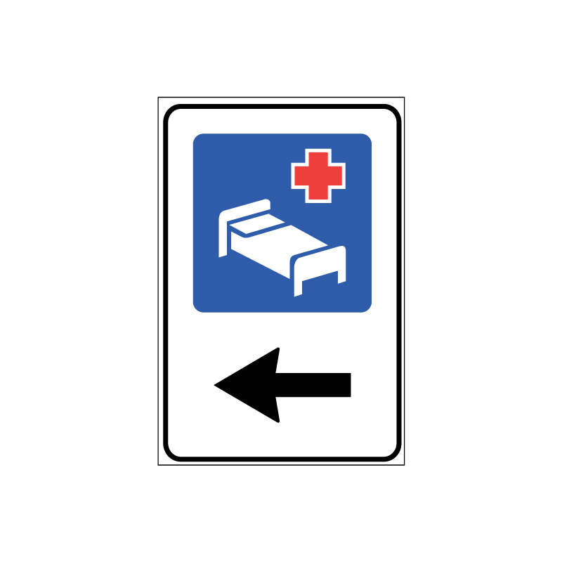 OSPEDALE FIG.282 CARTELLO LAMIERA SCATOLATA 40X60 CM CLASSE 1
