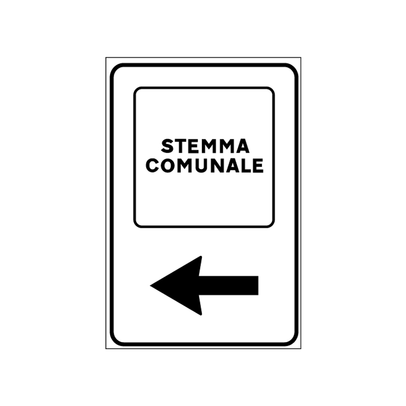 COMUNE FIG.283 CARTELLO LAMIERA SCATOLATA 60X90 CM CLASSE 1