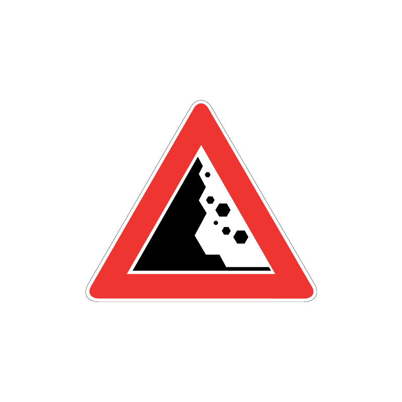 TRIANGOLO DA 60 CM CADUTA MASSI LAMIERA CLASSE 1