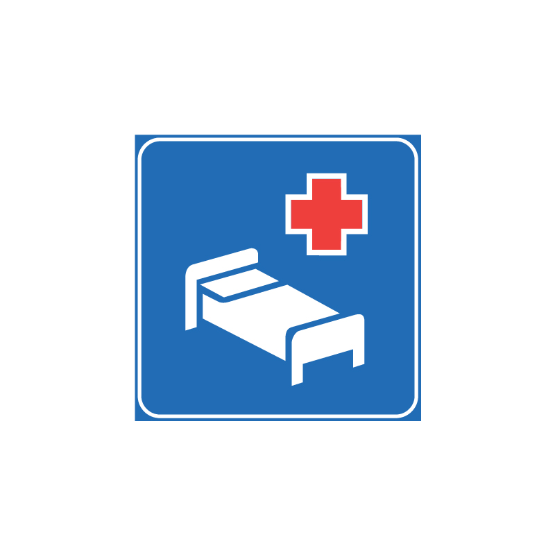 OSPEDALE CARTELLO QUADRATO 60X60 CM LAMIERA SCATOLATA CLASSE 1