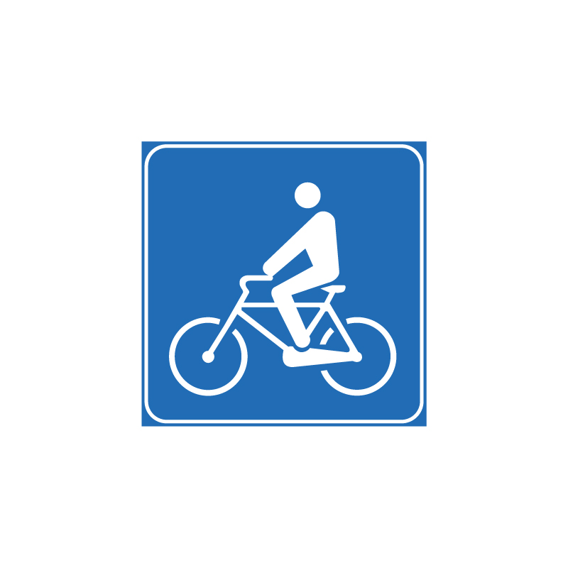 ATTRAVERSAMENTO CICLABILE CARTELLO QUAD. 60X60 CM LAMIERA SCATOLATA CLASSE 1