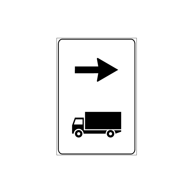 DIREZIONE AUTOCARRI CONSIGLIATA TARGA LAMIERA SCATOLATA 40X60 CM CLASSE 1