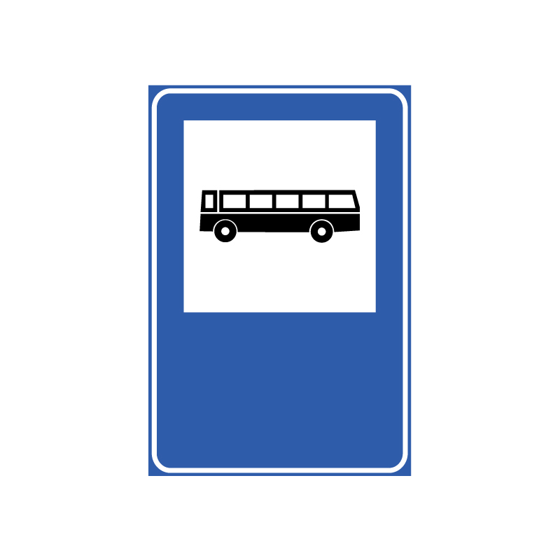 FERMATA AUTOBUS FIG.358 CARTELLO LAMIERA SCATOLATA 40X60 CM CLASSE 1