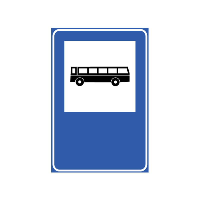 FERMATA AUTOBUS FIG.358 CARTELLO LAMIERA SCATOLATA 60X90 CM CLASSE 1